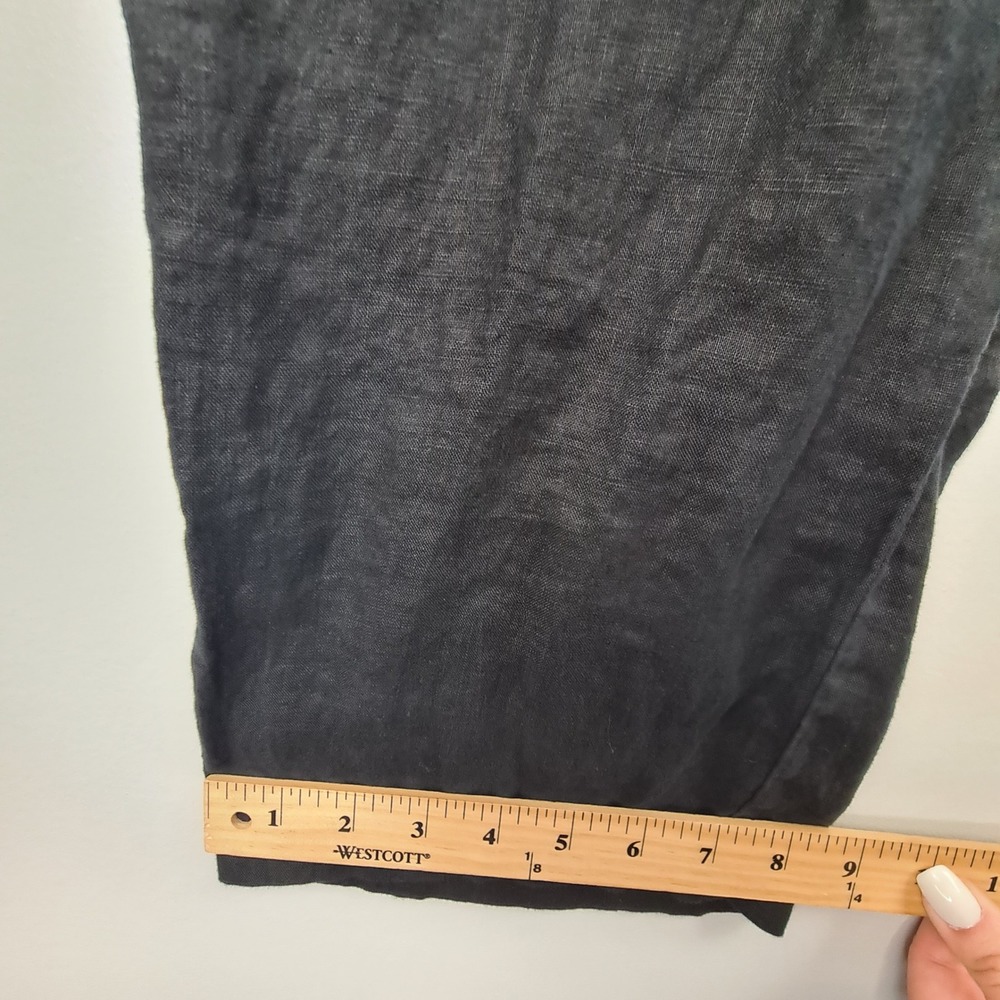 Quince Women's Black 100% European Linen Straight Leg Elastic Waist Pants Size L - Picture 5 of 9
